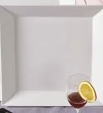CAC Dinner Plate, KINGSQUARE, Porcelain, Sq, White, 10" (1 Doz)