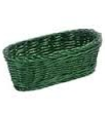 Tablecraft Ridal Oblong Basket, Green, 9" x 4-1/2" x  3"