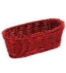 Tablecraft Ridal Oblong Basket, Red, 9" x  4-1/2"  x  3"