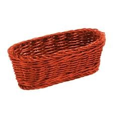 Tablecraft HM1175A Ridal Collection Handwoven Polycord Basket Round, Assorted Pack Includes: 1 Each BL, GN, R, Y, x