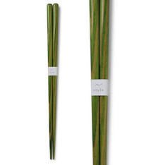 Chopstick, 9" Green Wood, Made in Japan