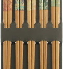Chopsticks Set, (5) Bamboo Scenery