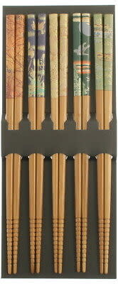 Chopsticks Set, (5) Bamboo Scenery