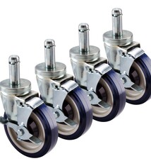Wire Shelving Casters w/brake, 5" diameter, 200lbs/caster (Set of 4)