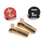 1UP 1UP Racing LowPro Bullet Plug Grips w/4mm Bullets (Black/Red)