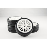 GRAVITY RC USGT Pre Glued Tires ( GT Wheel, White)