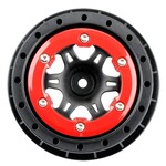 PRO-LINE 1/10 Split Six Rear 2.2"/3.0" 12mm Short Course Wheels (2) Red/Black