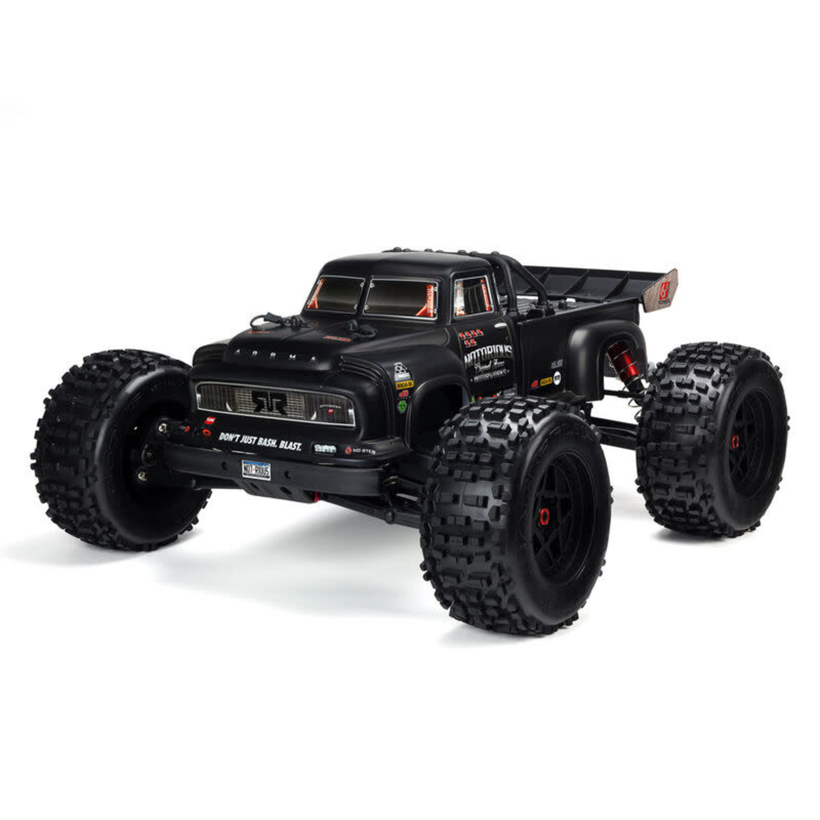 ARRMA 1/8 NOTORIOUS 6S V5 4WD BLX Stunt Truck with Spektrum Firma RTR, Black