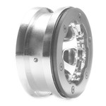 LOSI 1/10 Front/Rear 2.2 Beadlock Wheels with Rings, 12mm Hex, Chrome: Crawler