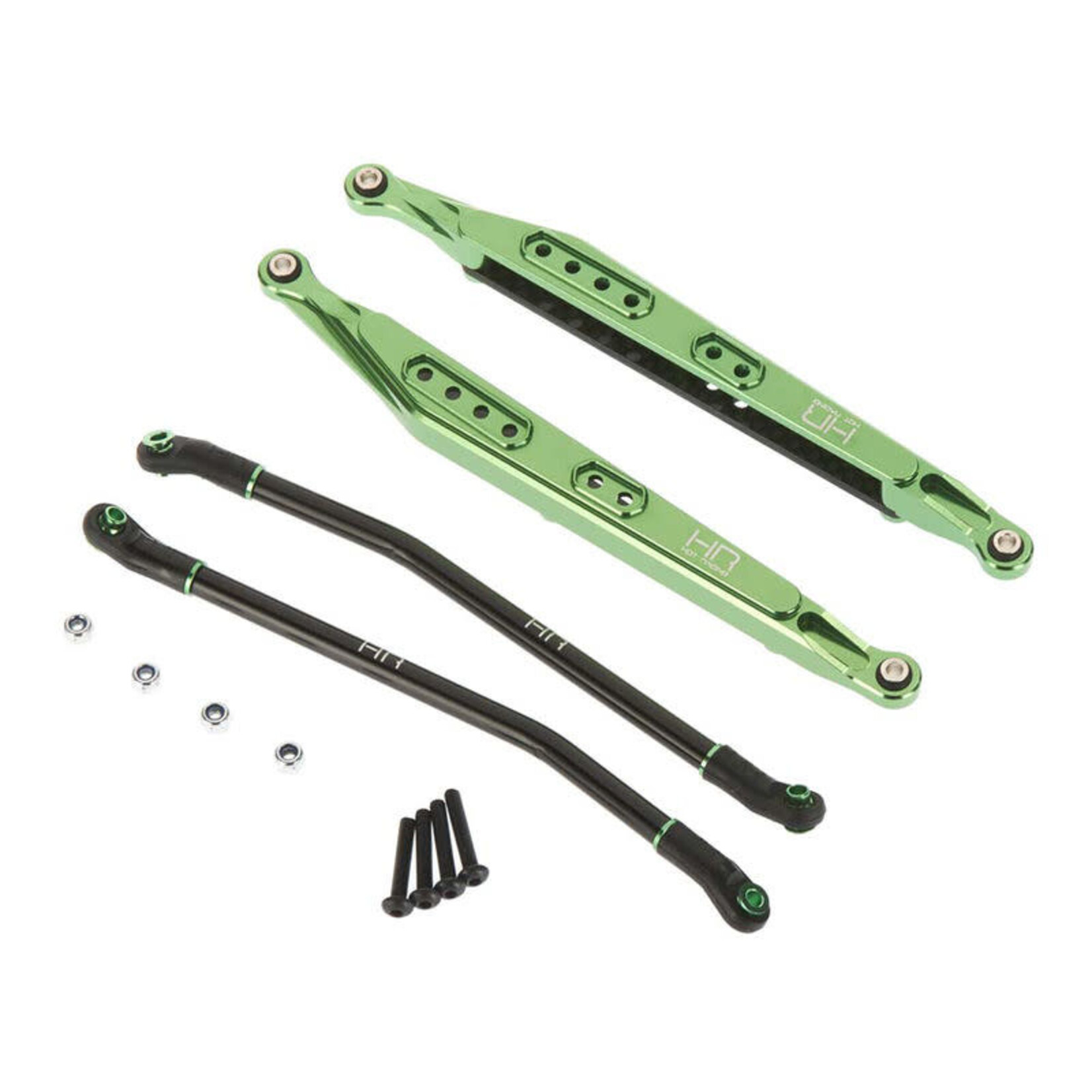 HOT RACING Aluminum & CF Rear Link Set, Green: Axial Yeti, SMT10, RR10