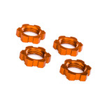 TRAXXAS Wheel nuts, splined, 17mm, serrated (orange-anodized) (4)