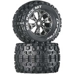 DURATRAX Six-Pack MT 3.8" Mounted Tires, Chrome (2)