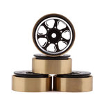 SAMIX Samix SCX24 Aluminum & Brass 1.0" Beadlock Wheel Set (Black) (4)
