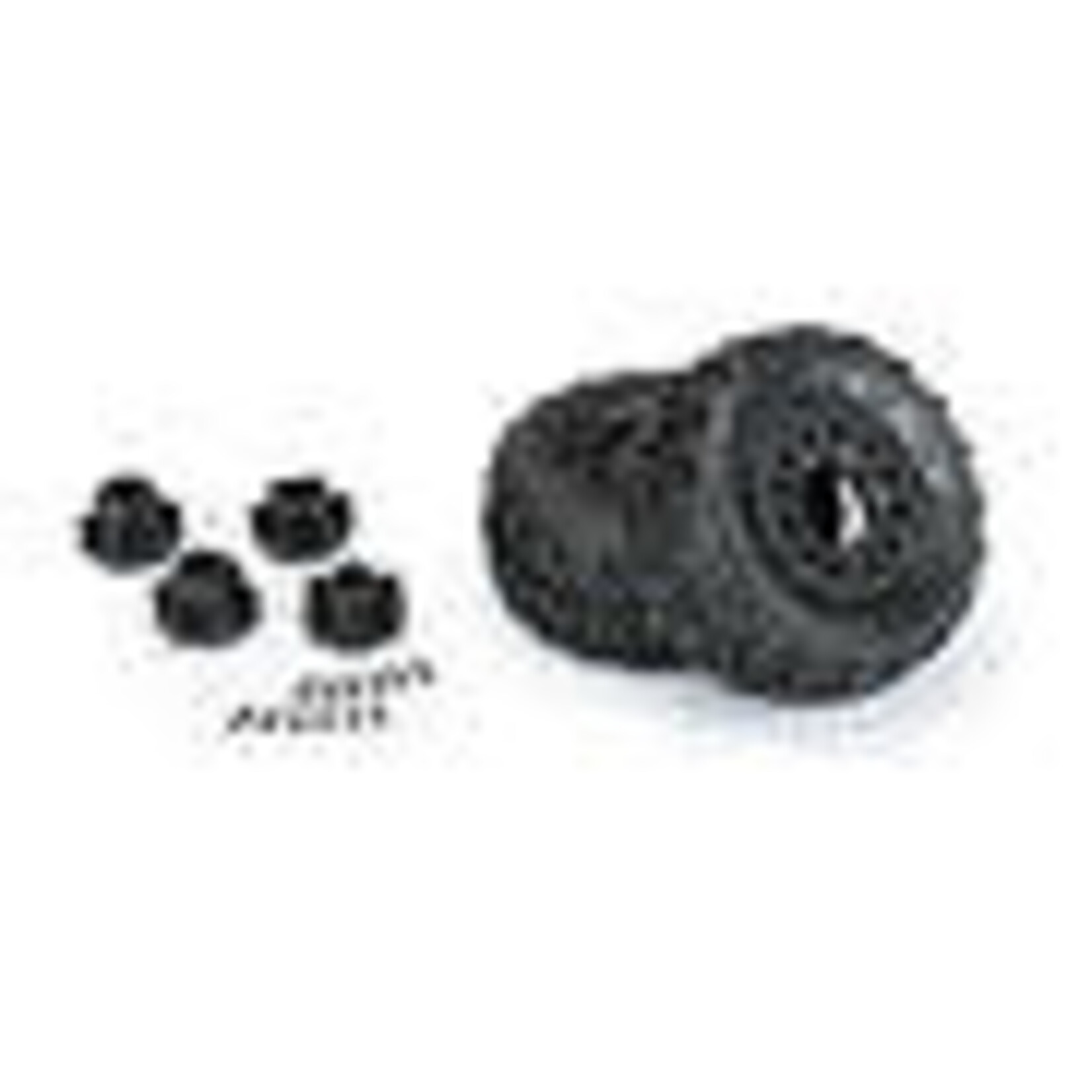 PRO-LINE 1/10 Trencher X Front/Rear 2.2"/3.0" SC Mounted 12mm Black Raid (2)
