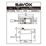 SAVOX Waterproof High Voltage Digital Servo 0.13sec / 444.4oz @ 7.4V