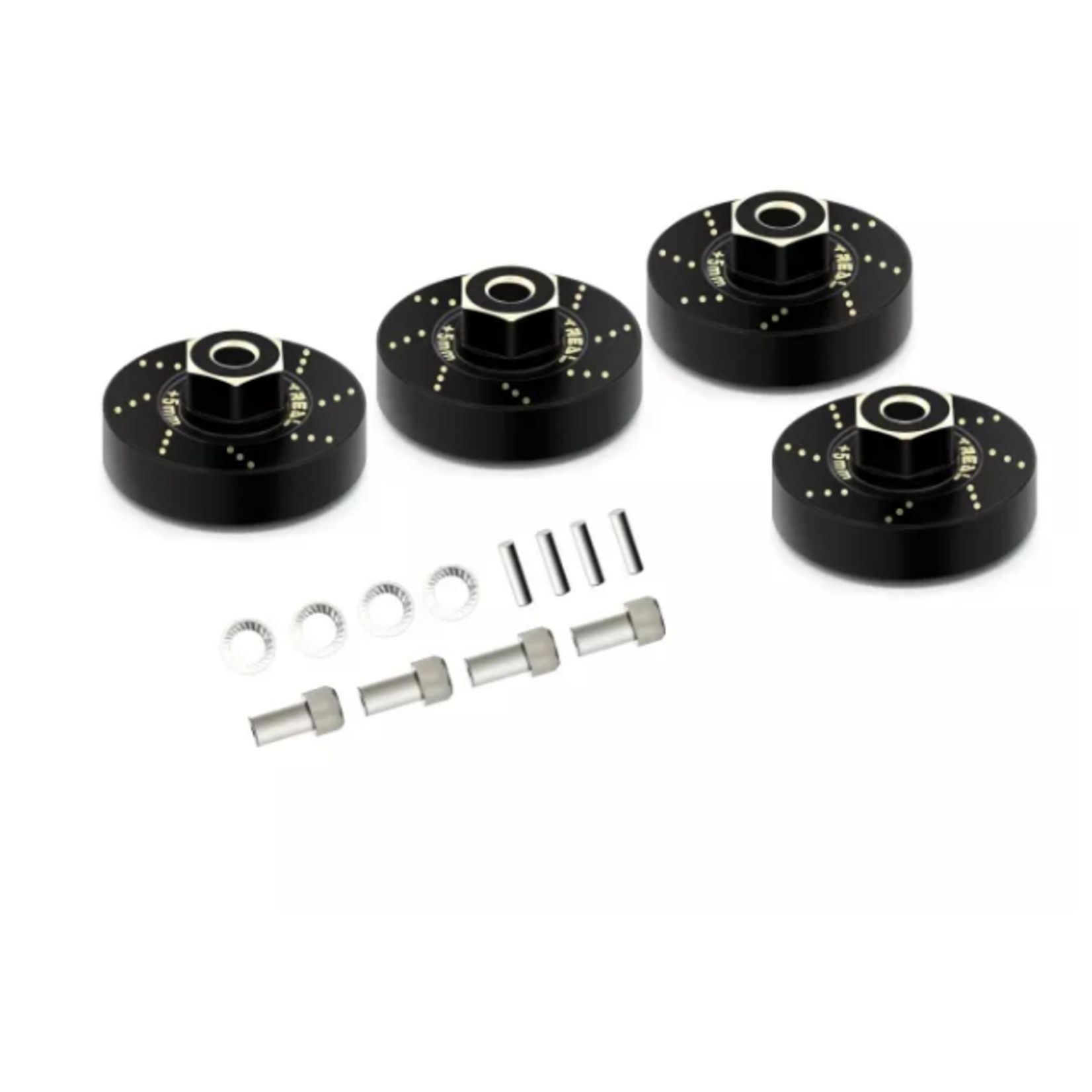 Treal Treal Axial SCX24 Brass Extended Wheel Hubs (4p) +5mm Axle