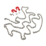 YEAH RACING Yeah Racing 96cm 1/10 Crawler Scale Steel Chain Accessory w/Red Hooks (Silver)