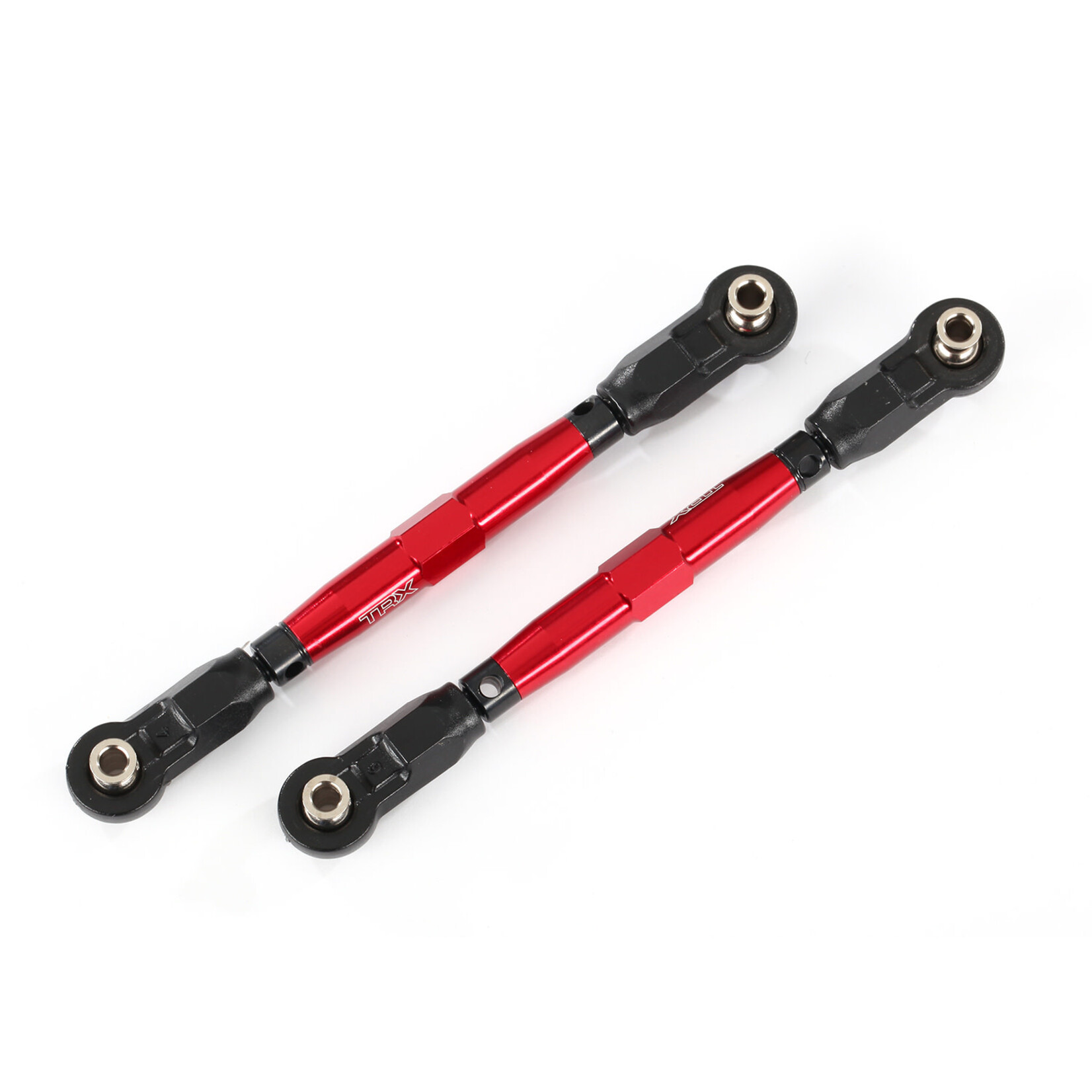 TRAXXAS Toe links, front (TUBES red-anodized, 7075-T6 aluminum, stronger than titanium) (88mm) (2)/ rod ends, rear (4)/ rod ends, front (4)/ aluminum wrench (1)