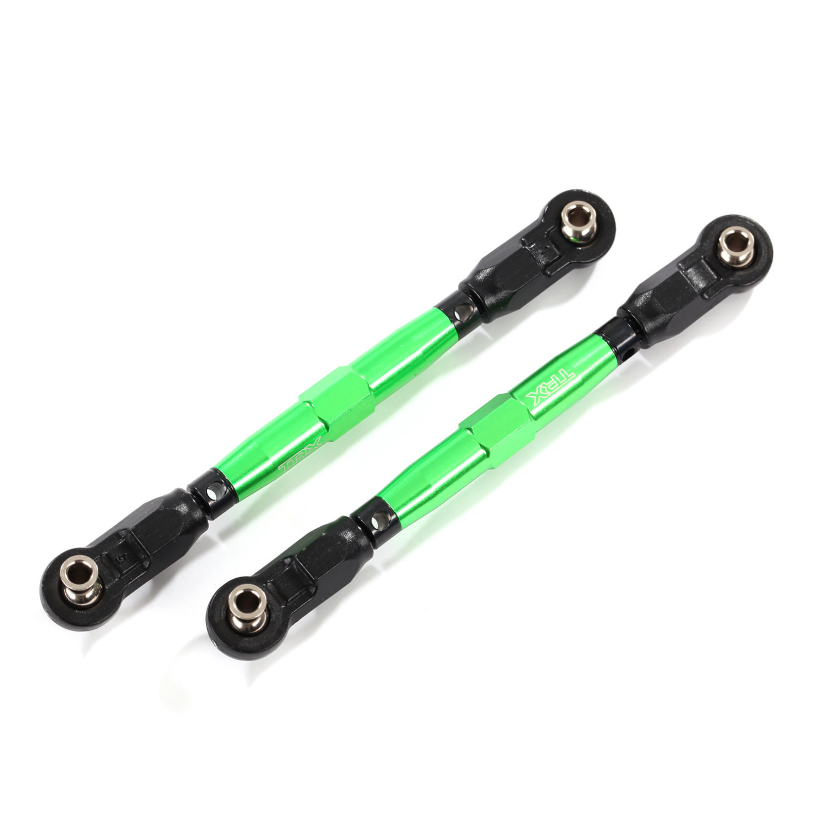 TRAXXAS Toe links, front (TUBES green-anodized, 7075-T6 aluminum, stronger than titanium) (88mm) (2)/ rod ends, rear (4)/ rod ends, front (4)/ aluminum wrench (1)