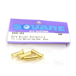 INTEGY Square R/C Gold Bullet Connectors for LiPo Batteries, 5mm (4 pcs.)