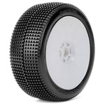 Jetko Sting 1/8 Buggy Tires Mounted on White Dish Rims, Super Soft (2)