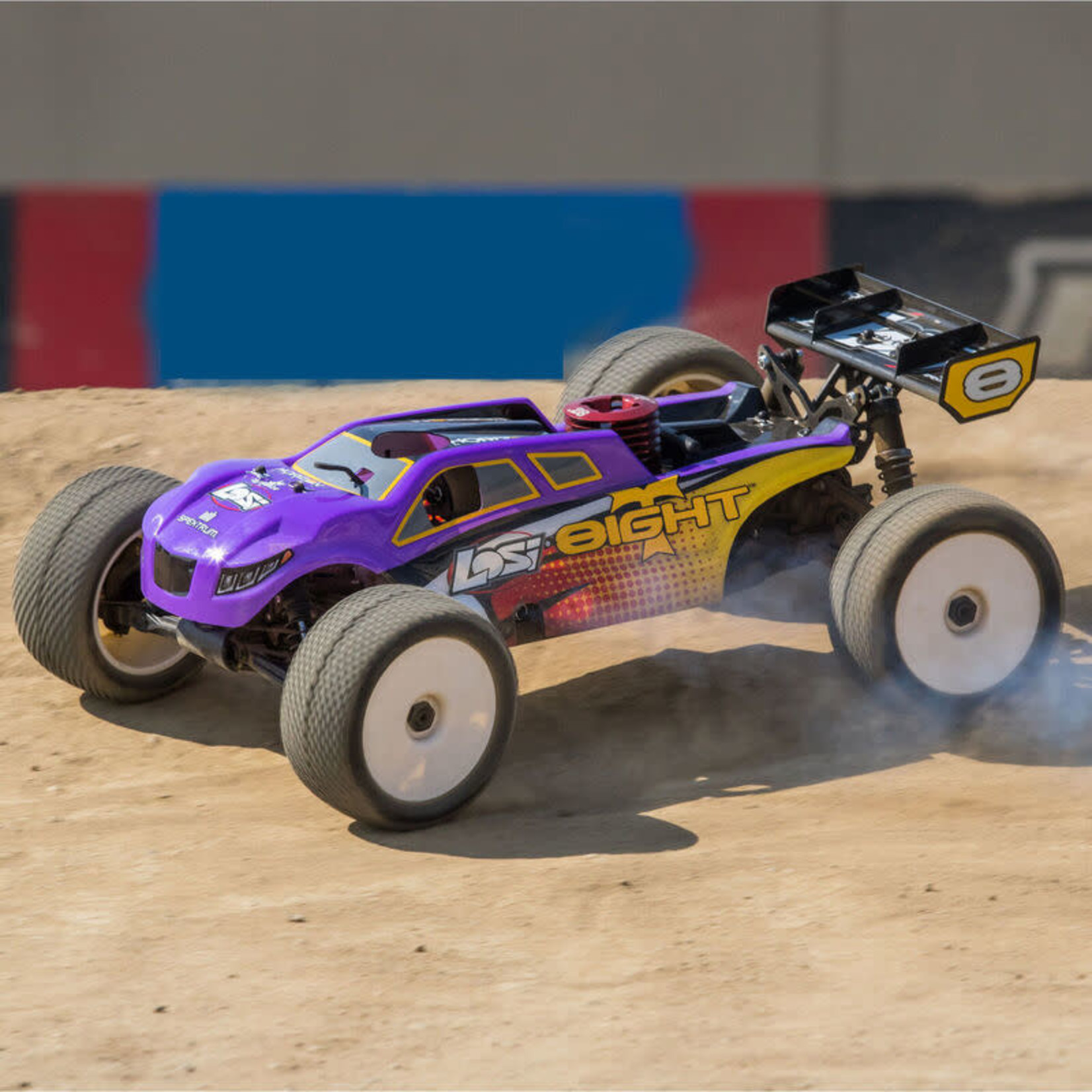 LOSI 1/8 8IGHT-T 4WD Nitro Truggy RTR, Purple/Yellow