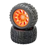 POWERHOBBY Raptor XL Belted Tires / Viper Wheels (2) Traxxas X-Maxx 8S-Orange