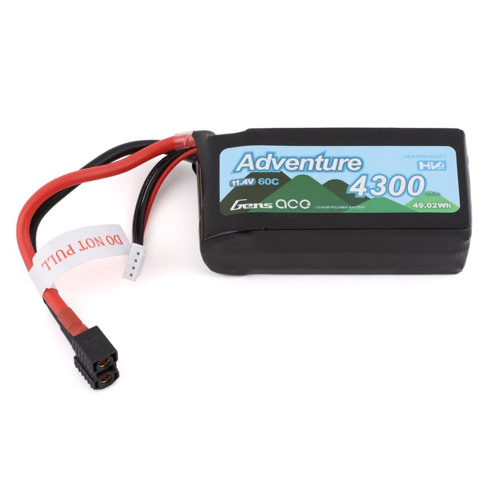 GENS ACE Gens Ace Adventure 3s LiHv Battery Pack 60C (11.4V/4300mAh) w/Universal Connector