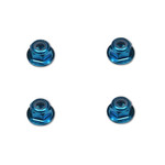 REDCAT 4mm Aluminum Flanged Nylon Insert Locknuts (Blue) (4pcs)