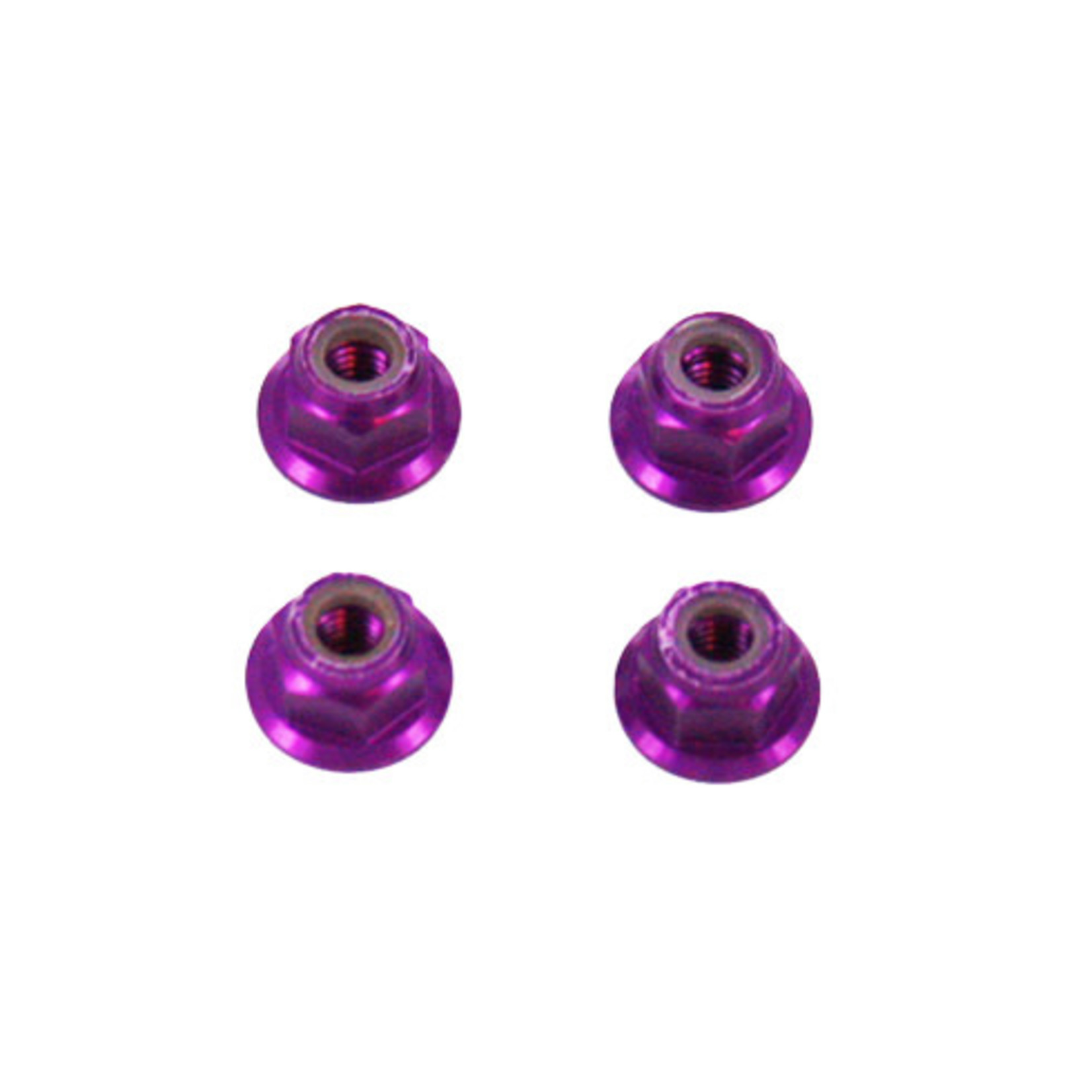REDCAT 4mm Aluminum Flanged Nylon Insert Locknuts (Pink) (4pcs)