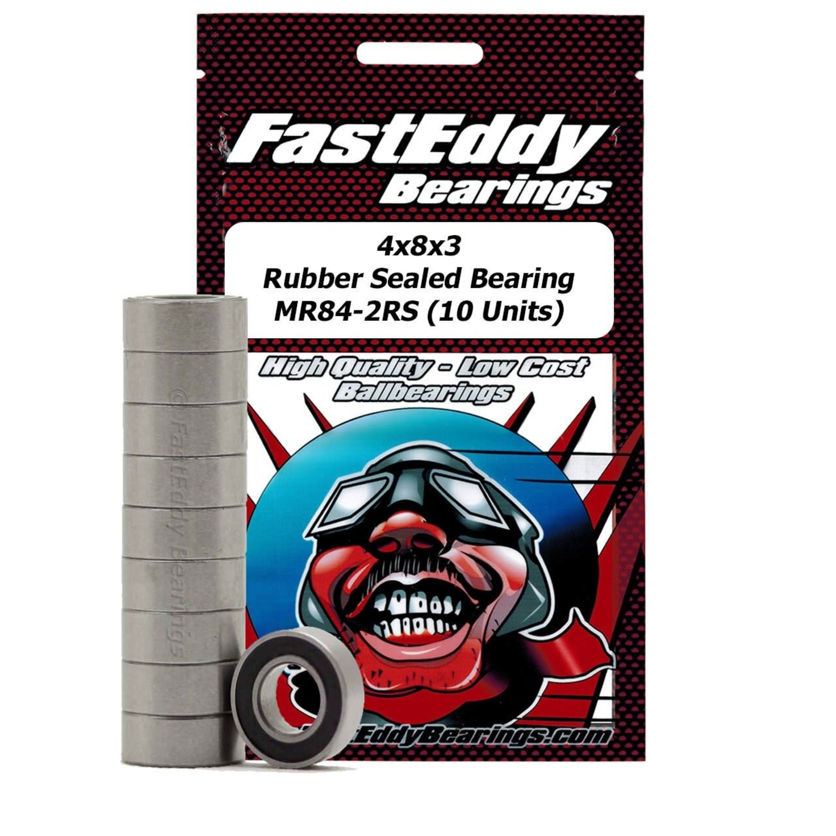 FASTEDDY 4x8x3mm Rubber Sealed Bearing (10) MR84-2RS