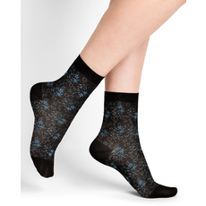 BLEU FORET CHAUSSETTES SOCQUETTES LIBERTY NOIR