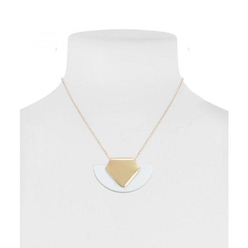 CARACOL CARACOL SHORT NECKLACE PENDANT HALF MOON IVORY