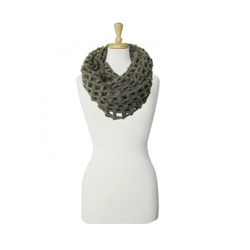 CARACOL CARACOL FOULARD GROSSES MAILLES OLIVE