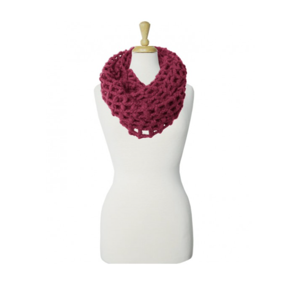 CARACOL CARACOL FOULARD GROSSES MAILLES BORDEAUX