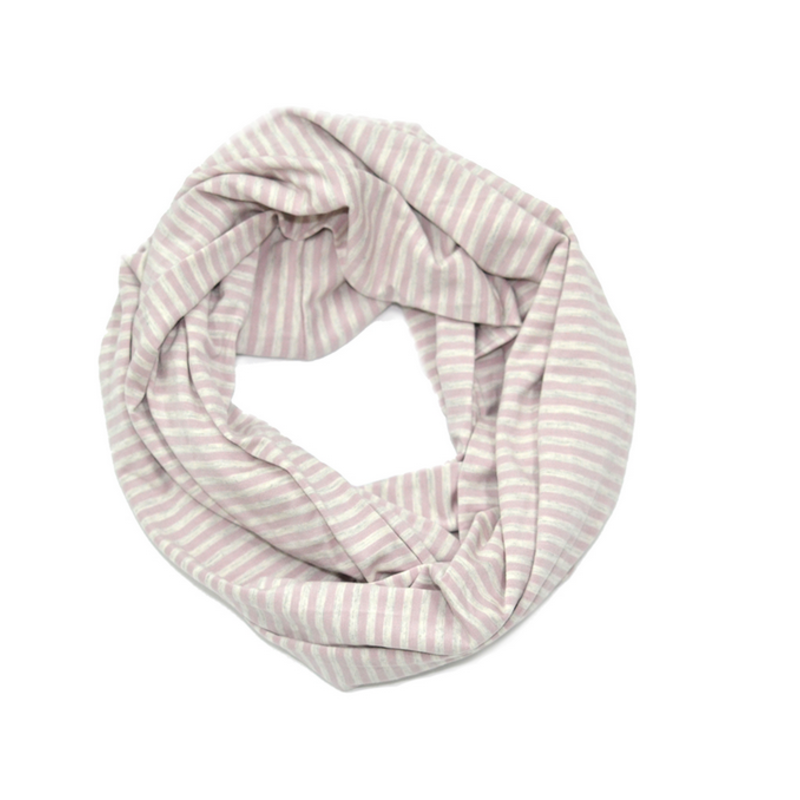 BALUCHON FOULARD INFINI LIGNÉ GRIS/ROSE
