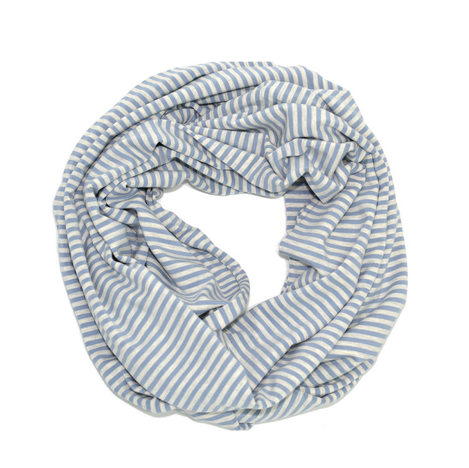 BALUCHON BALUCHON FOULARD INFINI LIGNÉ GRIS BLEU