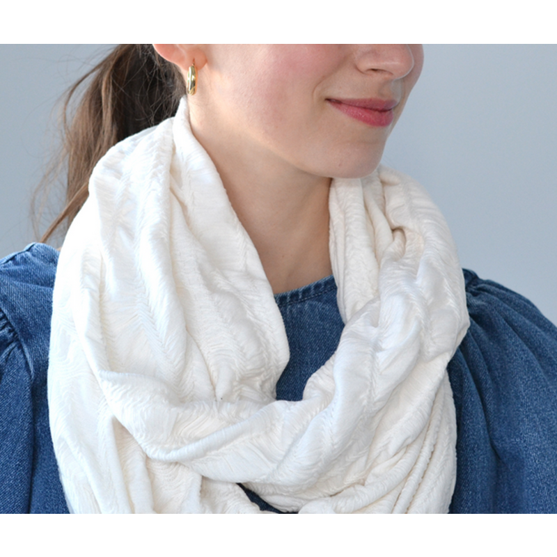 BALUCHON BALUCHON FOULARD INFINI COUTURE ZIG ZAG IVOIRE