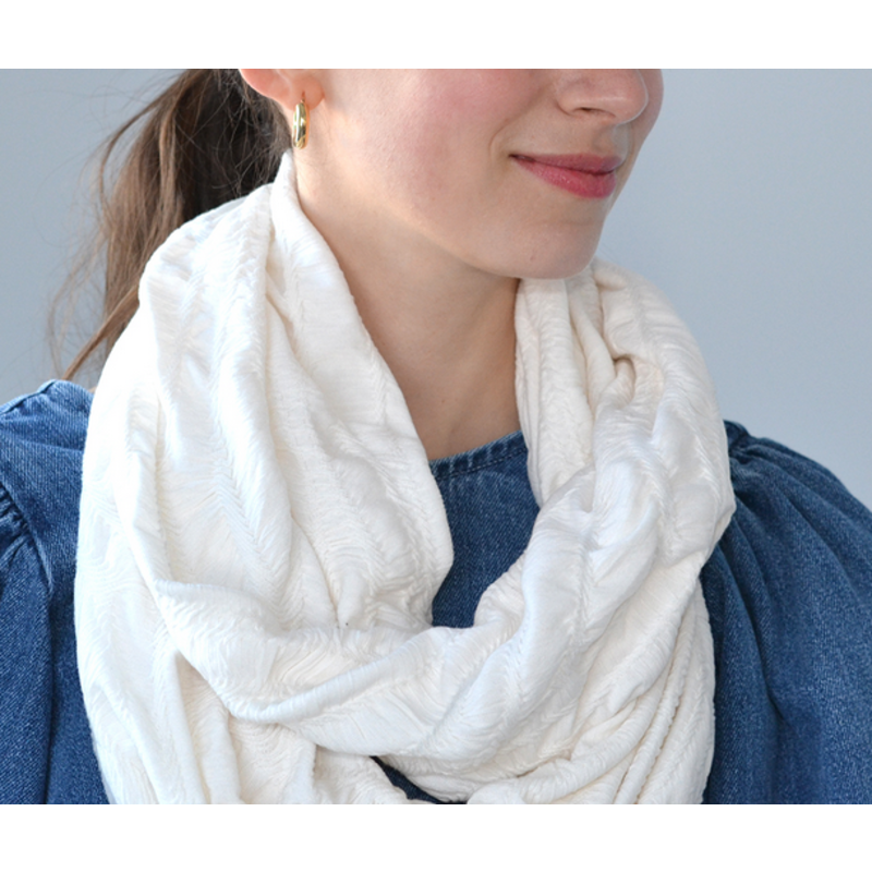 BALUCHON FOULARD INFINI COUTURE ZIG ZAG IVOIRE