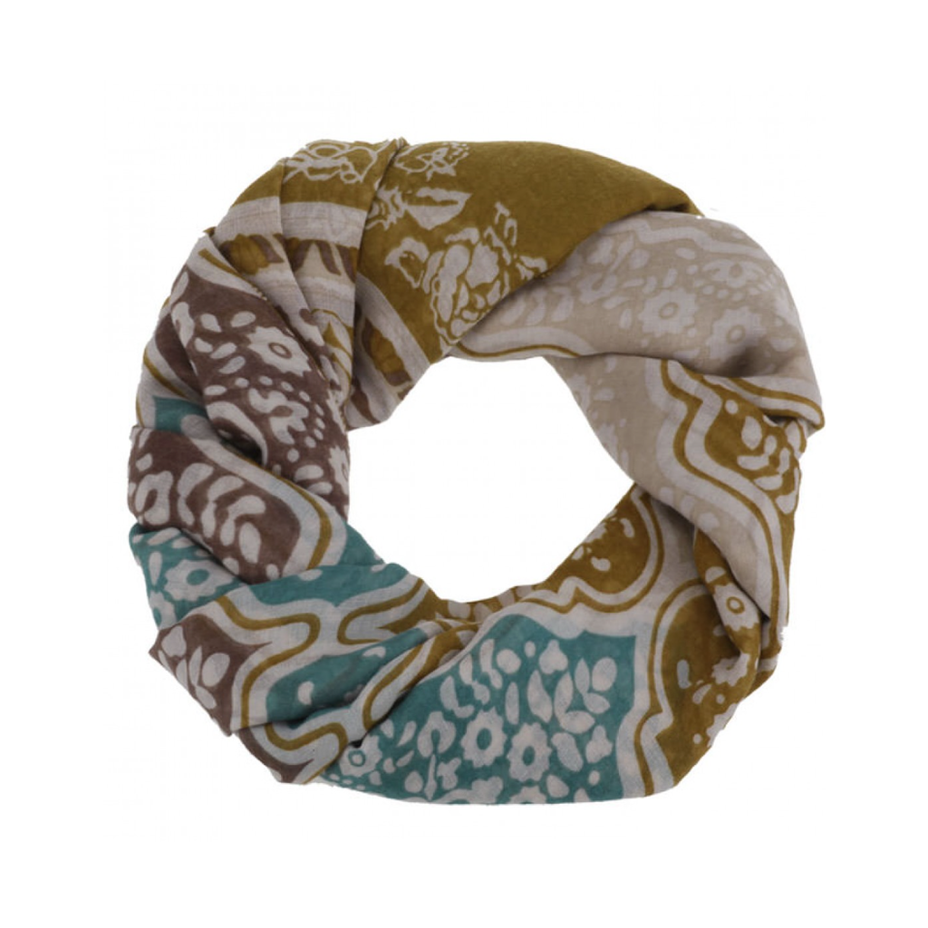 CARACOL CARACOL FOULARD JARDIN ANGLAIS MOUTARDE