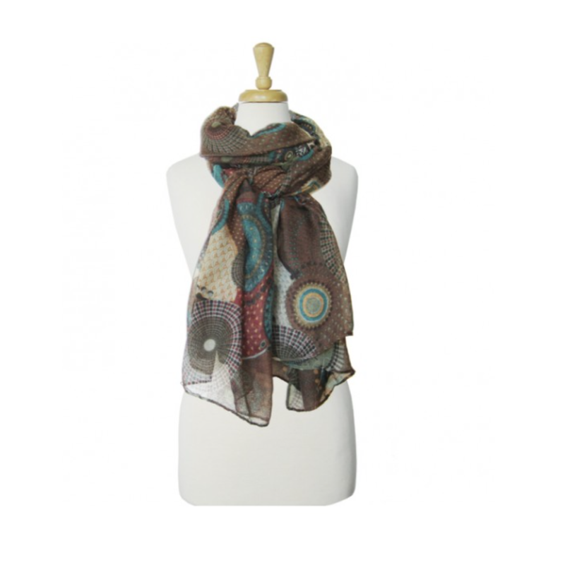 CARACOL CARACOL FOULARD SPIRO MULTI BRUN