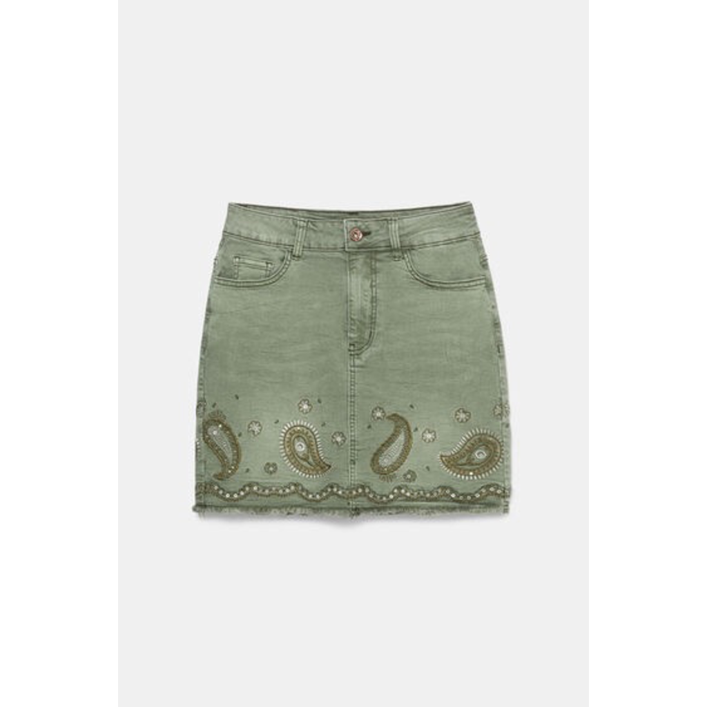 DESIGUAL DESIGUAL JUPE BILLI JEANS VERT