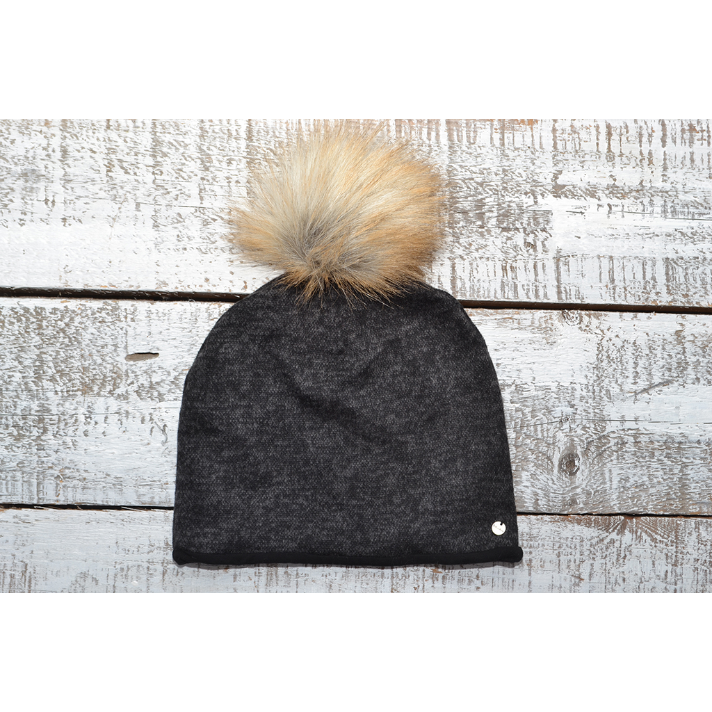 BALUCHON TUQUE PONPON CHARCAOL