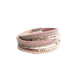 CARACOL CARACOL BRACELET  MANY TEXTURES PINK