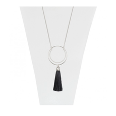 CARACOL CARACOL COLLIER LONG ARGENT AVEC FILS DE SOIE