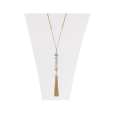 CARACOL CARACOL COLLIER LONG BILLES TURQUOISE