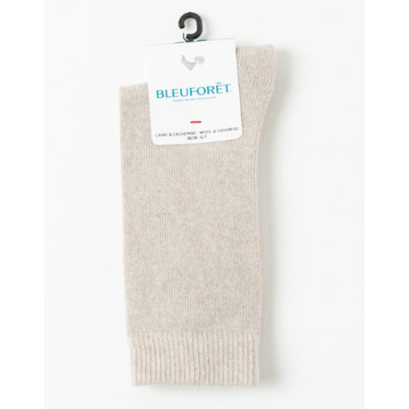 BLEU FORÊT BLEU FORET CHAUSSETTE CACHEMIRE UNI CORDAGE