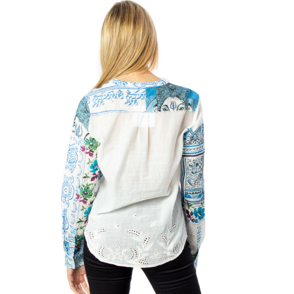 DESIGUAL DESIGUAL BLOUSE SORRENTO BLANC/BLEU