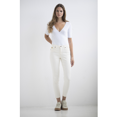 YOGA JEANS JEANS HIGH RISE ANKLE LINEN/CRÈME