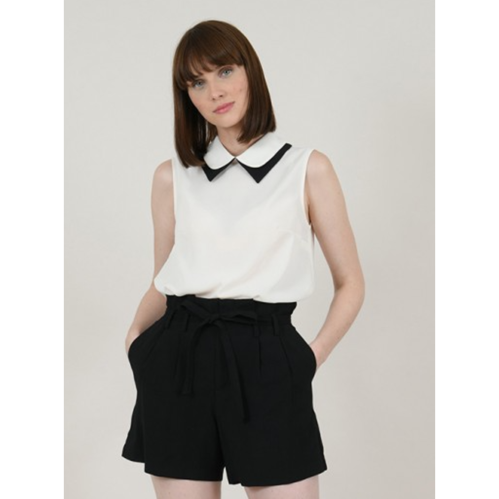 MOLLY BRACKEN MOLLY BRACKEN HAUT OFFWHITE ET COL NOIR